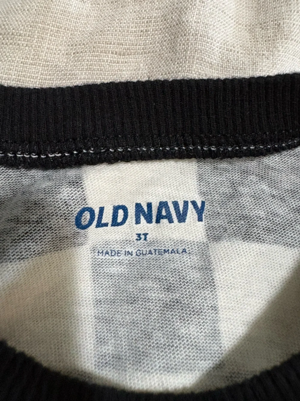 3T Old Navy Black & White Checker Long Sleeve Top with Three Blue Denim Bottoms